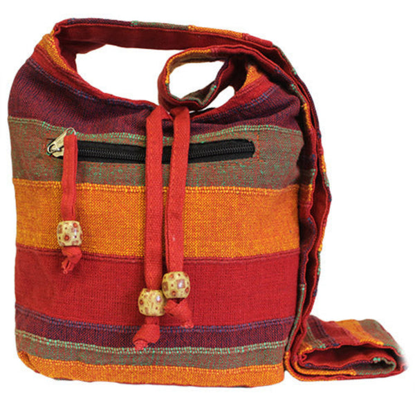 kleine Festival  Schultertasche gewebt orange  rot  Material 100% Baumwolle  24cm x 20cm Hersteller AW
