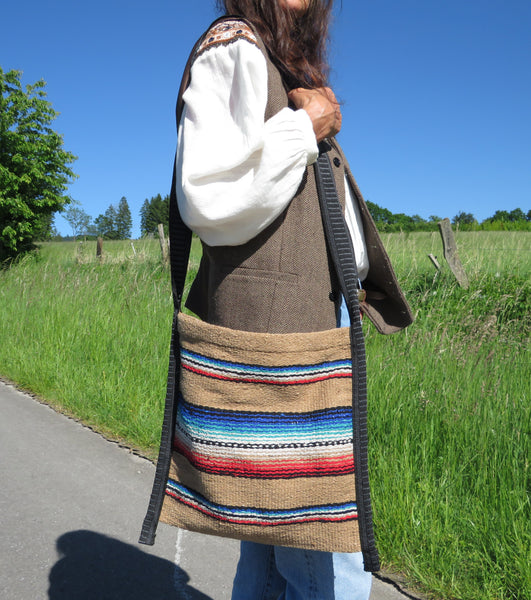 Boho Schultertasche  EL PASO Mexiko Style  70% Polyacryl 30% Polyester beige 33cm x32cm