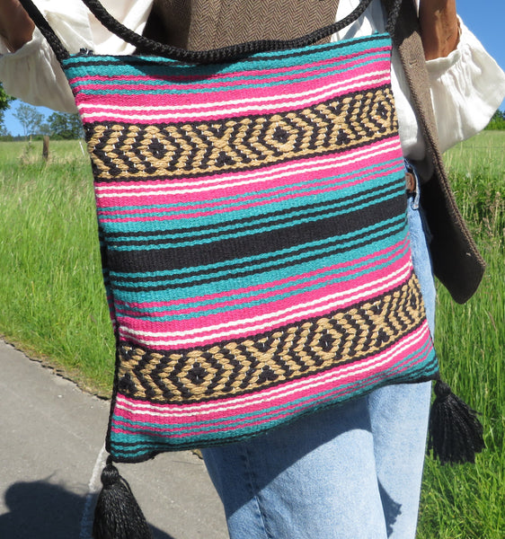 Retro Hippie Hirtentasche  EL PASO 70er Jahre 70% Polyacryl 30% Polyester bunt
