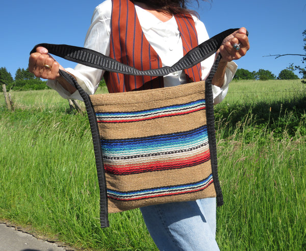 Festival  Schultertasche  EL PASO Mexiko Style  70% Polyacryl 30% Polyester beige 33cm x32cm