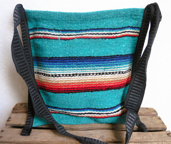 Festival Ethno Schultertasche  EL PASO Mexiko Style  70% Polyacryl 30% Polyester  türkis 33cm x32cm