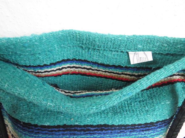 Festival Ethno Schultertasche  EL PASO Mexiko Style  70% Polyacryl 30% Polyester  türkis 33cm x32cm