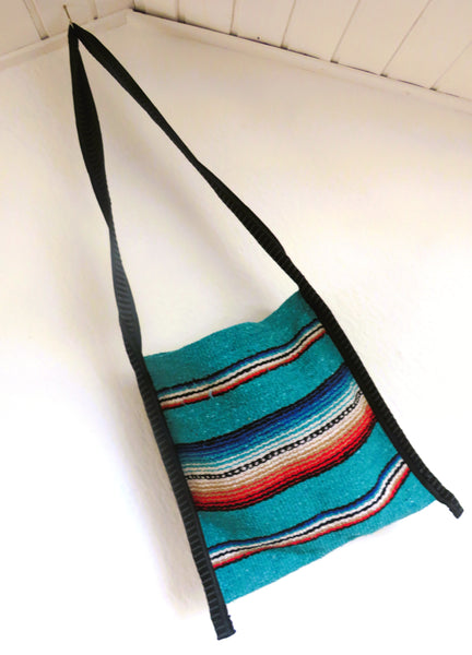 Festival Ethno Schultertasche  EL PASO Mexiko Style  70% Polyacryl 30% Polyester  türkis 33cm x32cm