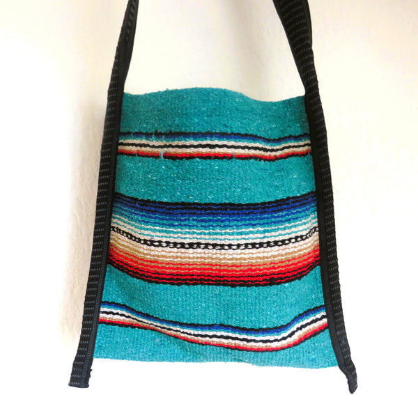 Festival Ethno Schultertasche  EL PASO Mexiko Style  70% Polyacryl 30% Polyester  türkis 33cm x32cm