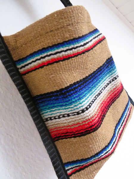 Boho Schultertasche  EL PASO Mexiko Style  70% Polyacryl 30% Polyester beige 33cm x32cm