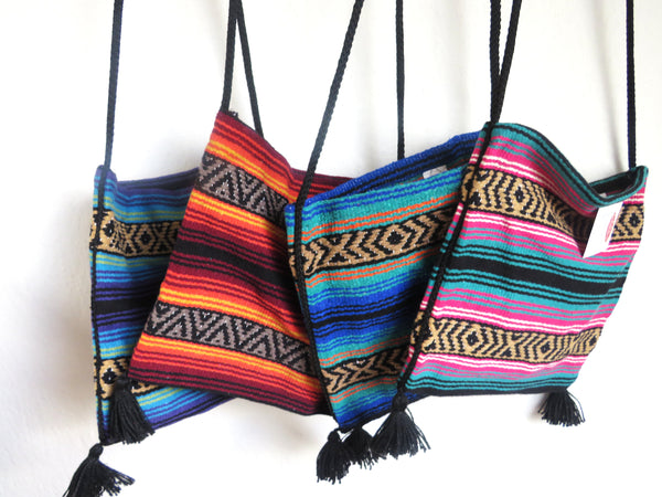 Hippie Hirtentasche  EL PASO im mexikanischen Stil  70% Polyacryl 30% Polyester orange  türkis