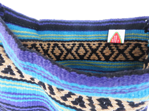 Boho Festival Schultertasche  EL PASO Mexiko Style  70% Polyacryl 30% Polyester  türkis lila