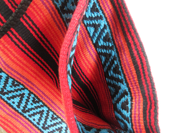 Hippie Hirtentasche  EL PASO im mexikanischen Stil  70% Polyacryl 30% Polyester orange  türkis