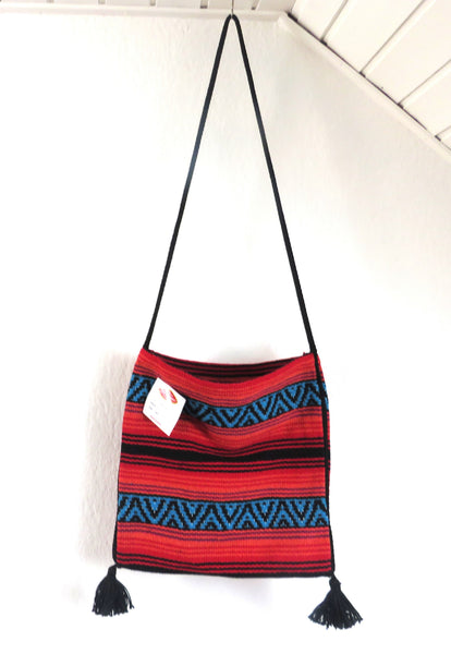 Hippie Hirtentasche  EL PASO im mexikanischen Stil  70% Polyacryl 30% Polyester orange  türkis