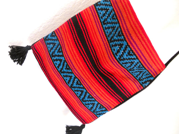 Hippie Hirtentasche  EL PASO im mexikanischen Stil  70% Polyacryl 30% Polyester orange  türkis