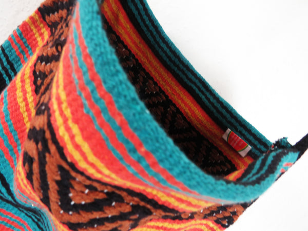 Hippie Hirtentasche  EL PASO im mexikanischen Stil  70% Polyacryl 30% Polyester braun orange