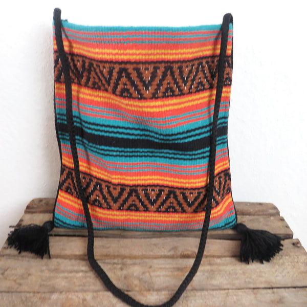 Hippie Hirtentasche  EL PASO im mexikanischen Stil  70% Polyacryl 30% Polyester braun orange