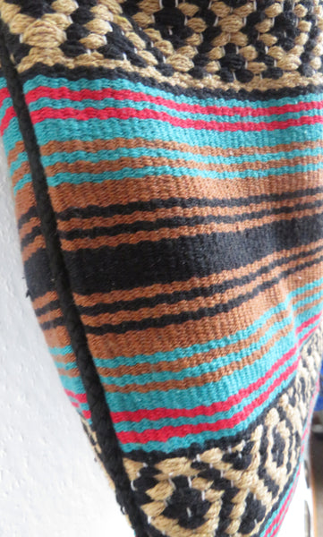 Boho Festival Hirtentasche  EL PASO im mexikanischen Stil  70% Polyacryl 30% Polyester braun türkis