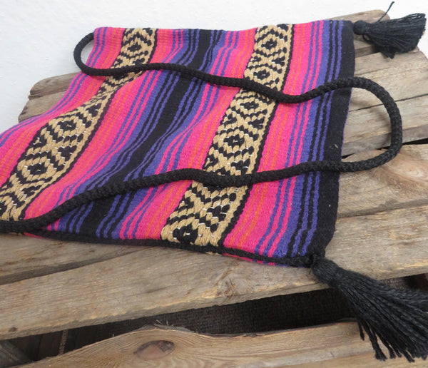 Boho Festival Schultertasche  EL PASO mexikanisch  70% Polyacryl 30% Polyester  pink