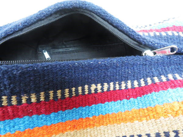 Ethno Weekender GO WEST Mexiko Sttyle gewebt 70% Polyacryl 30% Polyester blau 50cm x35cm