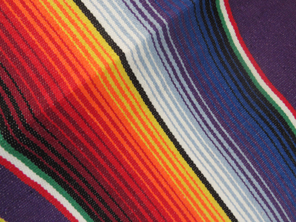 mexikanische Decke SANTA FE mit Halterung aus Echtleder 210cm x 150cm lila 100% Baumwolle