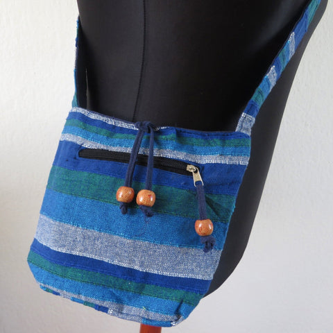 kleine Ethno Hippie  Hobo Bag Indien gewebt  Material 100% Baumwolle  24cm x 20cm