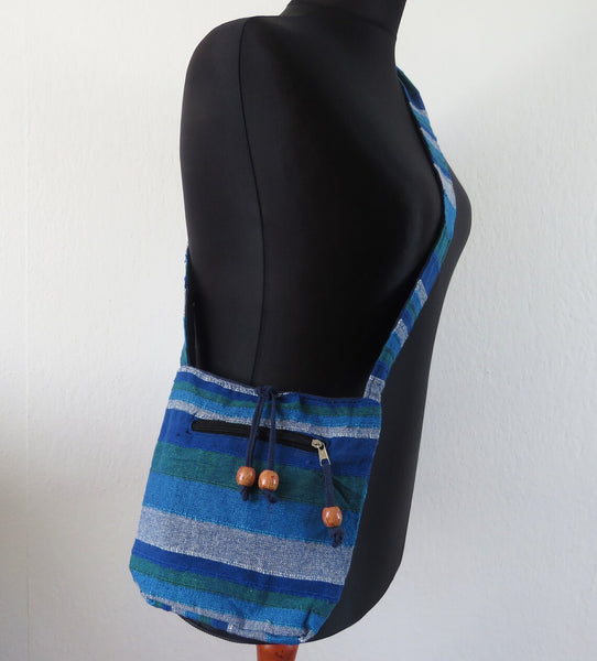 kleine Ethno Hippie  Hobo Bag Indien gewebt  Material 100% Baumwolle  24cm x 20cm
