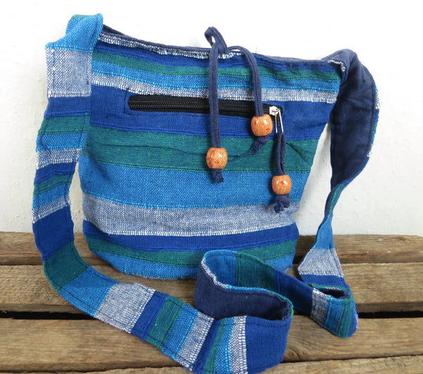 kleine Ethno Hippie  Hobo Bag Indien gewebt  Material 100% Baumwolle  24cm x 20cm