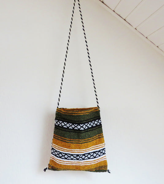 BALD WIEDER VERFÜGBAR mexikanische Hirtentasche  EL PASO Cross Body Boho Hippie handgewebt senf oliv  Material  50% Polyacryl 40% Polyester 10% Baumwolle Hersteller Molina Made in Mexico