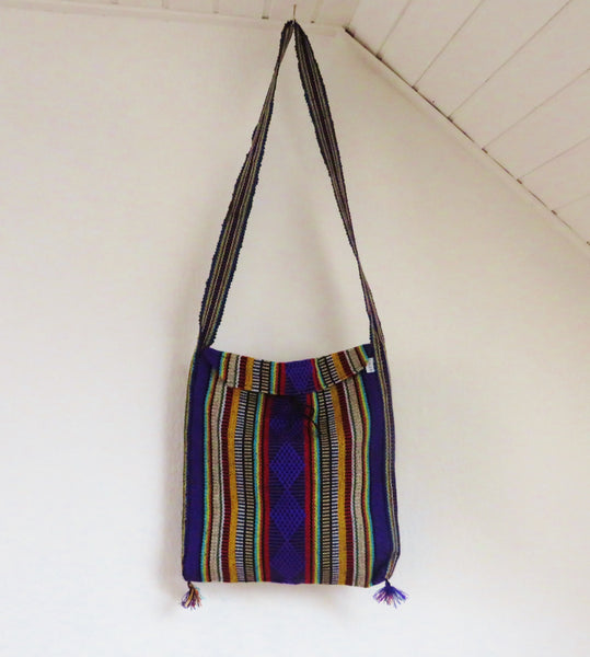 Indianer Schultertasche TAOS lila Mexiko gewebt Ethno Tasche Navajo Cross Body 50% Polyacryl 40% Polyester 10% Baumwolle Hersteller Molina Made in Mexico