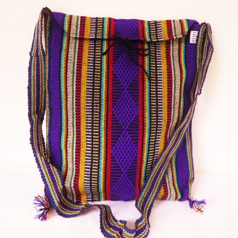 Indianer Schultertasche TAOS lila Mexiko gewebt Ethno Tasche Navajo Cross Body 50% Polyacryl 40% Polyester 10% Baumwolle Hersteller Molina Made in Mexico