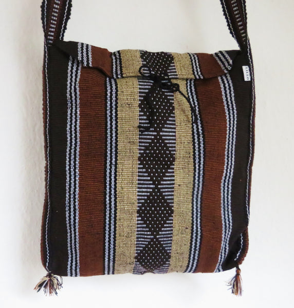 BALD WIEDER VERFÜGBAR vindianische Hirtentasche TAOS braun Mexiko gewebt Ethno Tasche Navajo 50% Polyacryl 40% Polyester 10% Baumwolle Hersteller Molina Made in Mexico