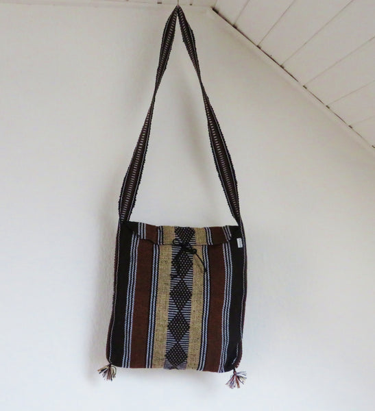 BALD WIEDER VERFÜGBAR vindianische Hirtentasche TAOS braun Mexiko gewebt Ethno Tasche Navajo 50% Polyacryl 40% Polyester 10% Baumwolle Hersteller Molina Made in Mexico